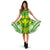 Hawaii Polynesian Midi Dress - Hawaiian Pattern With Seal Women Green - Polynesian Pride