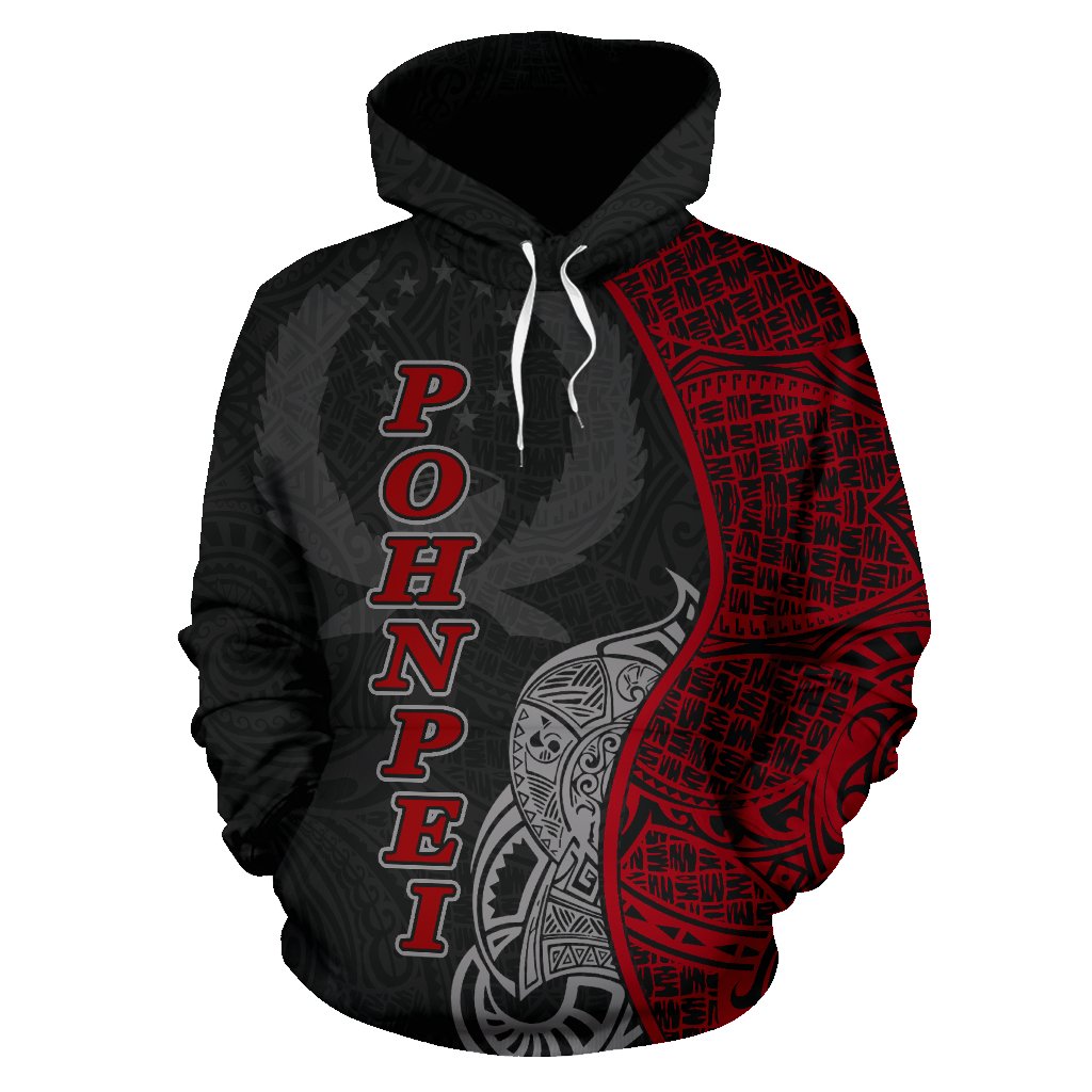 Pohnpei Polynesian Hoodie Coconut Tree Red - Polynesian Pride