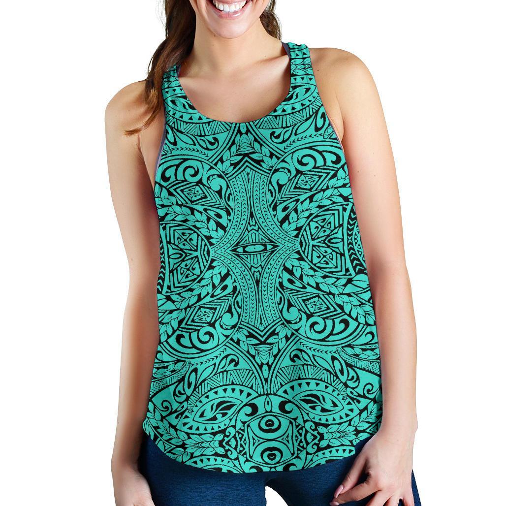 Polynesian Culture Turquoise Women's Racerback Tank Top Turquoise - Polynesian Pride