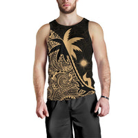 Marshall Islands Coconut Tree Men's Tank Top Gold K4 Gold - Polynesian Pride