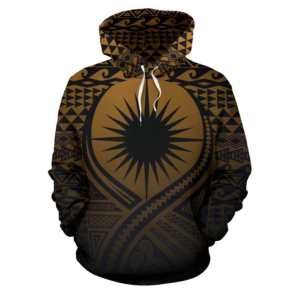 Marshall Islands All Over Hoodie Lift up Gold - Polynesian Pride