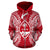 Guam Polynesian All Over Zip up Hoodie Map Red White - Polynesian Pride