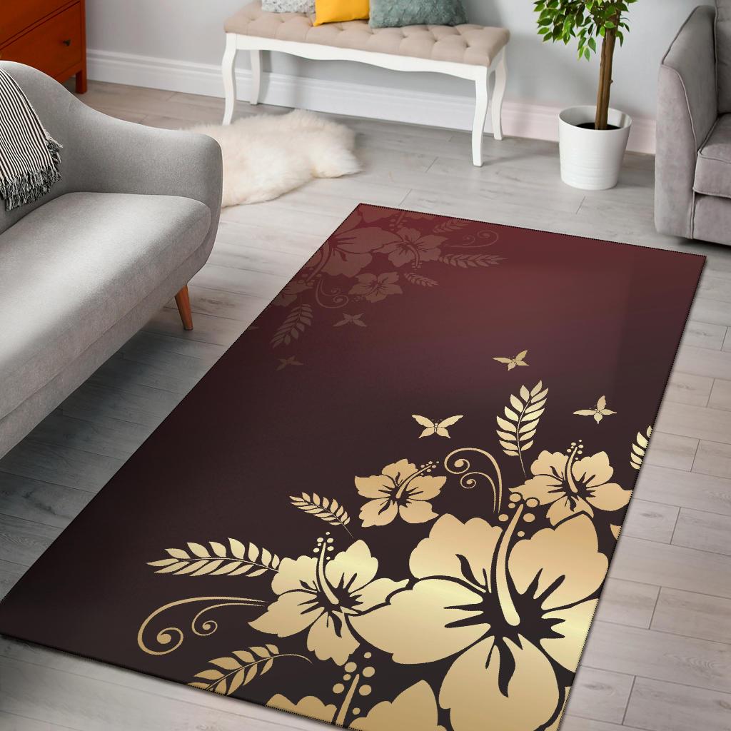 Golden Hibiscus Area Rug - Polynesian Pride