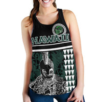 Personalised - Hawaii Kakau Polynesian Warrior Football Women's Racerback Tank - Rainbow Style - Polynesian Pride