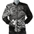 American Samoa Men's Bomber Jacket - White Shark Polynesian Tattoo White - Polynesian Pride