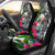 Niue Custom Personalised Car Seat Covers White - Turtle Plumeria Banana Leaf Universal Fit White - Polynesian Pride