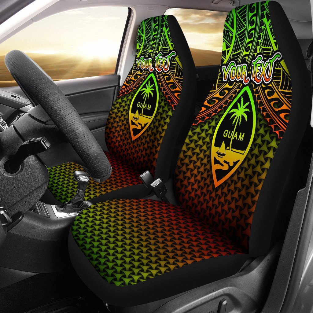 Polynesian Guam Personalised Car Seat Covers - Reggae Vintage Polynesian Patterns Universal Fit Reggae - Polynesian Pride