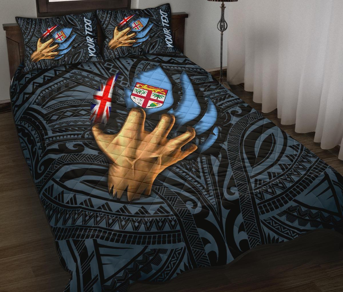 Fiji Personalised Quilt Bed Set - Fiji In Me (Blue) - Polynesian Pride
