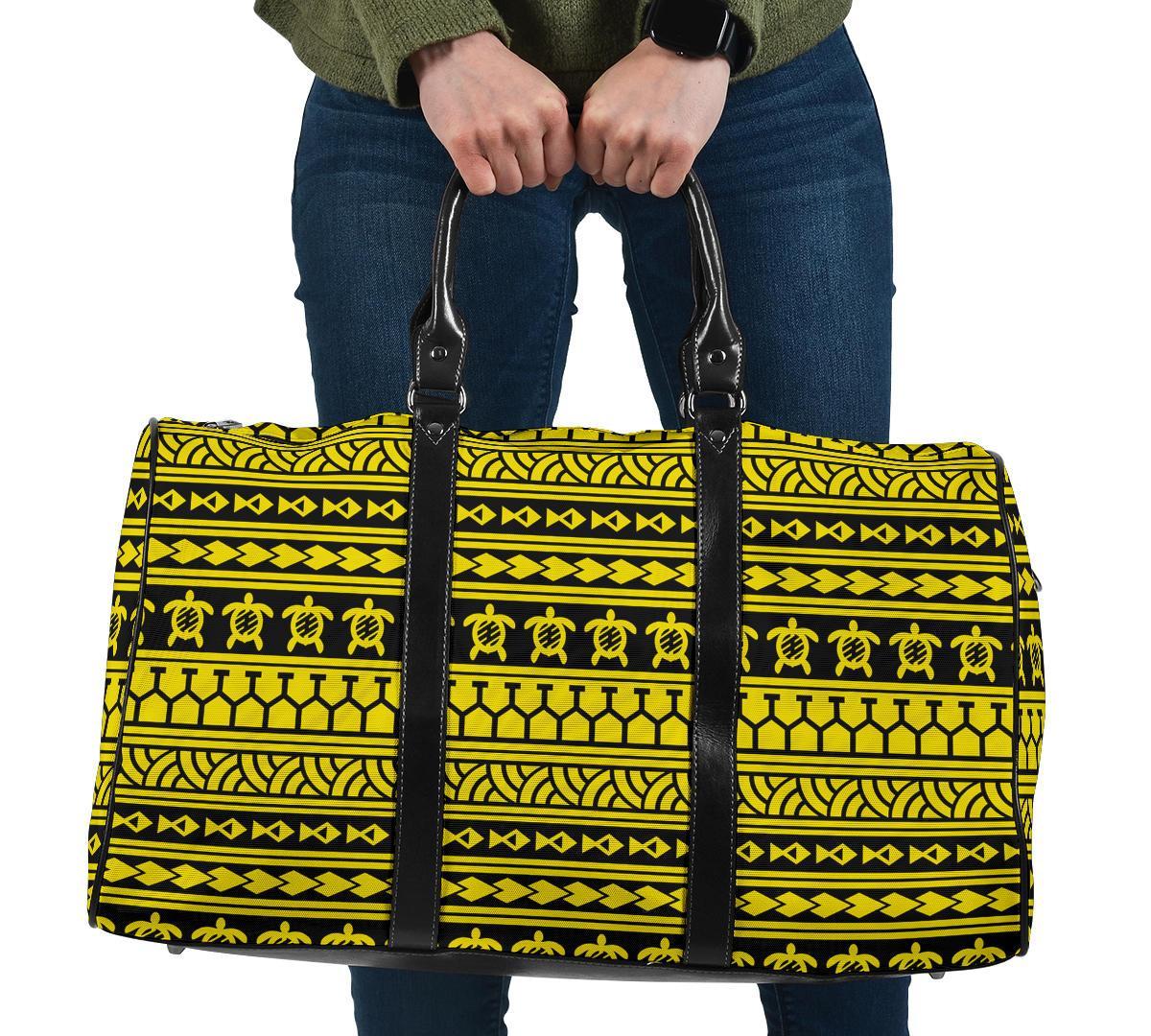 Polynesian Tattoo Tribal Yellow Hawaii Travel Bag Travel Bag One size Yellow - Polynesian Pride