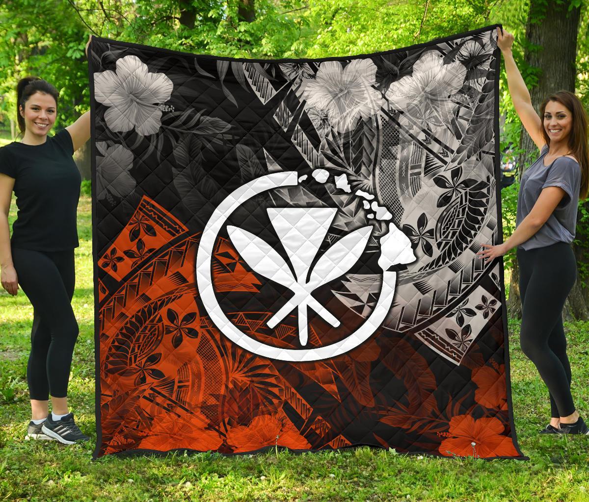 Polynesian Hawaii Kanaka Maoli Premium Quilt - Vintage Polynesian Style - Polynesian Pride