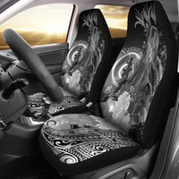 Vanuatu Car Seat Convers - Humpback Whale with Tropical Flowers (White) Universal Fit White - Polynesian Pride