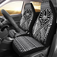 French Polynesia Car Seat Cover - French Polynesia Coat Of Arms Polynesia Tattoo Black Universal Fit Black - Polynesian Pride