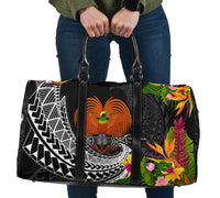 Papua New Guinea Travel Bag - Custom Personalised Seal Spiral Polynesian Patterns Travel Bag - Black - Papua New Guinea One size Black - Polynesian Pride