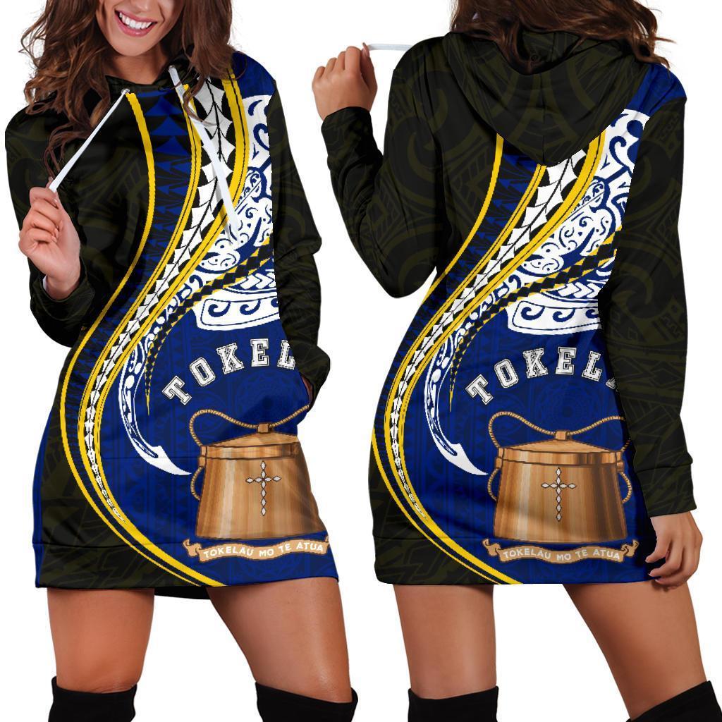 Tokelau Hoodie Dress Kanaloa Tatau Gen TK Blue - Polynesian Pride