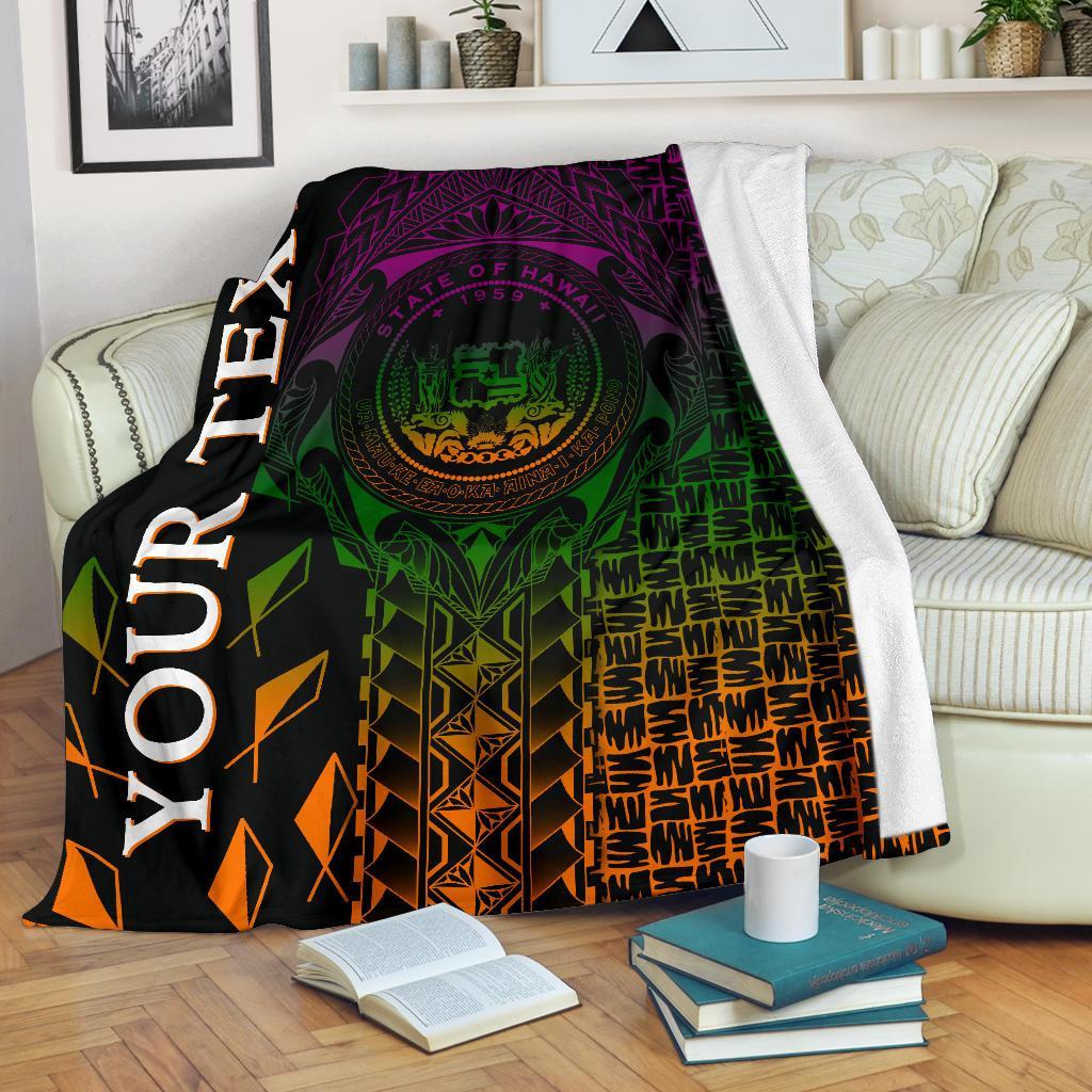 Hawaii Custom Personalised Premium Blanket - Hawaii Seal Rocket Style - Polynesian Pride