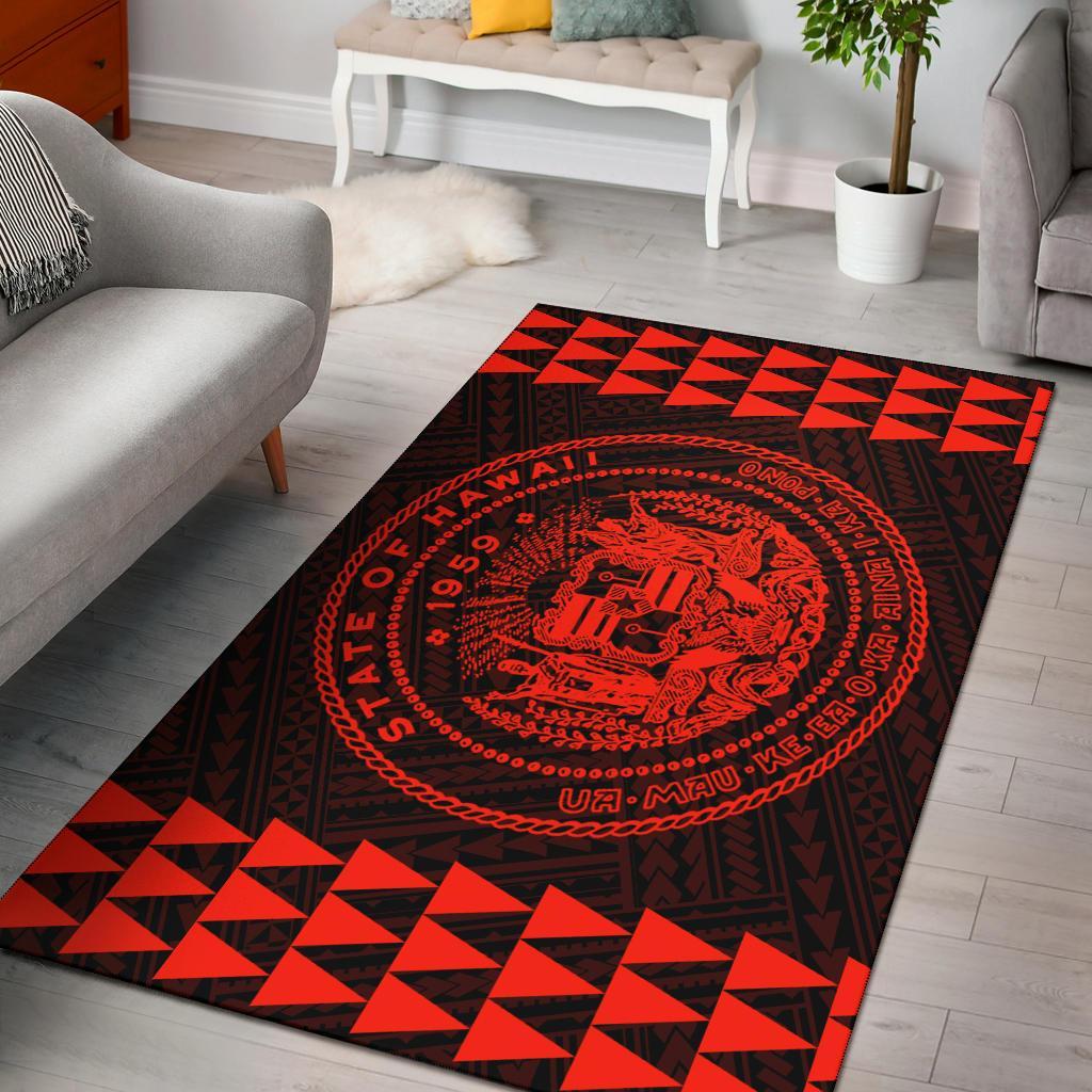 Kakau Seal Of Hawaii Polynesian - Orange Rug Orange - Polynesian Pride