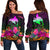 Papua New Guinea Personalised Women's Off Shoulder Sweater - Summer Hibiscus Art - Polynesian Pride