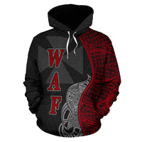 Wallis nd Futuna Polynesian Hoodie Coconut Tree Red - Polynesian Pride