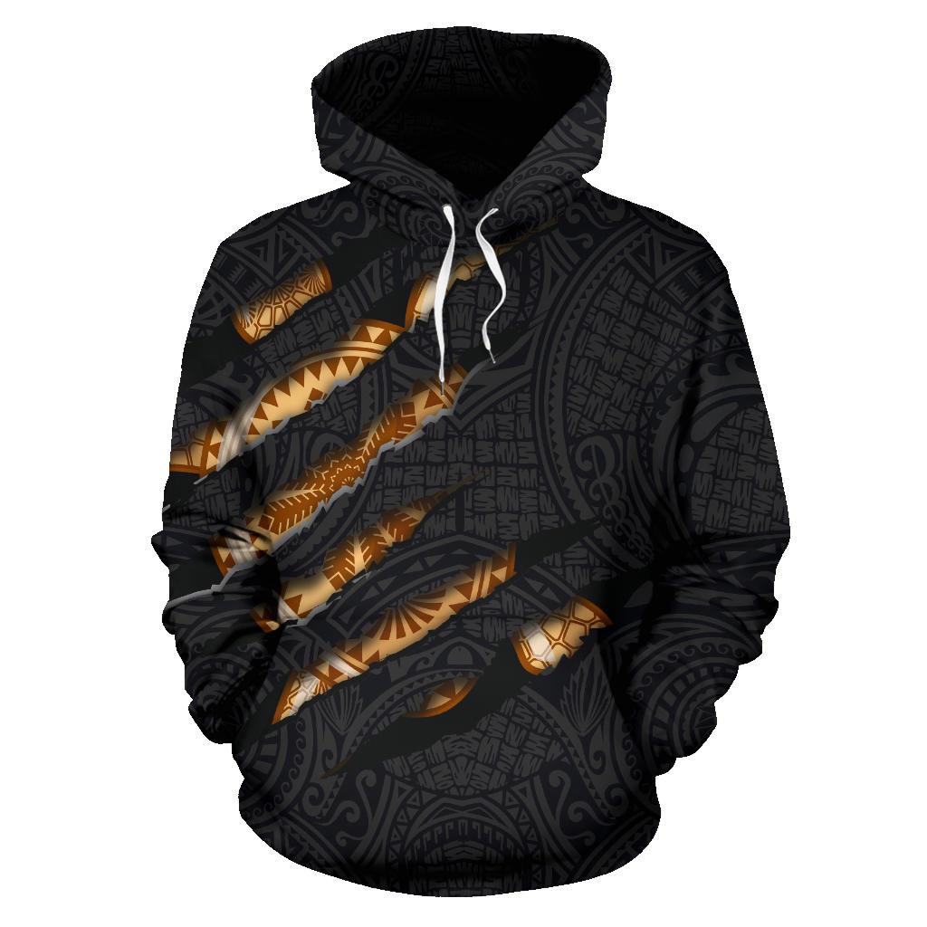 Hawaii All Over Hoodie Scratch Style - Polynesian Pride