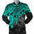 Polynesian Hawaii Bomber Jacket (Men) - Turquoise Turtle Blue - Polynesian Pride