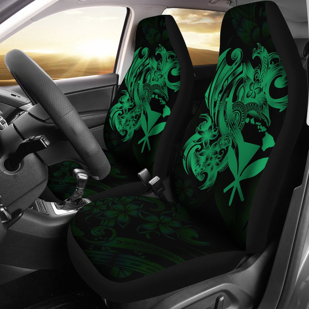 Hawaii Car Seat Covers - Green Kanaka Maoli Turtle Universal Fit Green - Polynesian Pride