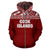 Cook Islands Polynesian Zip up Hoodie Horizontal Red - Polynesian Pride