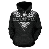 Marshall Islands All Over Hoodie Black White Sailor Style - Polynesian Pride