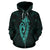 Polynesian Fish Hook Kanaka Map of Hawaii Zip Hoodie Turquoise - Polynesian Pride
