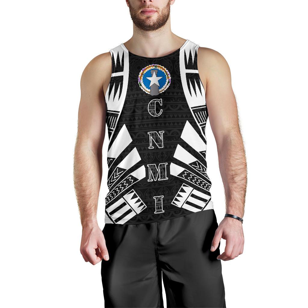 Northern Mariana Islands Men Tank Top - Polynesian Tattoo Black Black - Polynesian Pride
