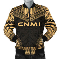 Northern Mariana Islands Polynesian Chief Men's Bomber Jacket - Gold Version Gold - Polynesian Pride