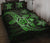 Kanaka Map Hibiscus Plumeria Turtle Art Green Polynesian Quilt Bed Set - Polynesian Pride