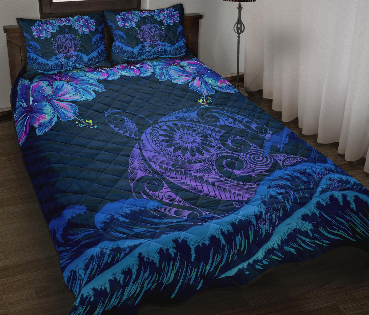 Hawaiian Turtle Hibiscus Polynesian - Quilt Bed Set - Lucy Style - Polynesian Pride