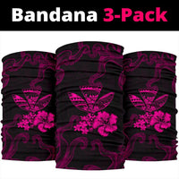 Polynesian Kanaka Maoli Flower Pink Bandana 3 - Pack - Polynesian Pride