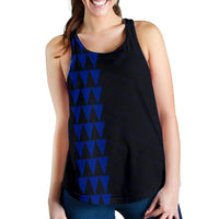 Hawaii Kakau Polynesian Hammerhead Shark Women's Racerback Tank - Blue - Polynesian Pride