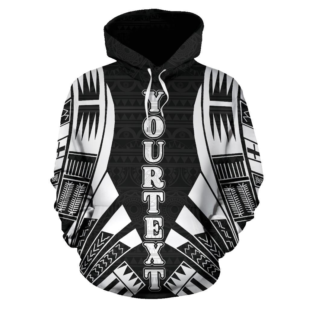 Federated States of Micronesia All Over Custom Hoodie Black Tattoo Style - Polynesian Pride