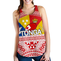 Tonga Rugby Women's Racerback Tank Special Coat Of Arms - Polynesian Pride