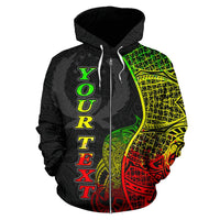 Pohnpei Polynesian Custom Zip up Hoodie Coconut Reggae - Polynesian Pride