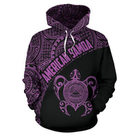 American Samoa Hoodie American Samoa Seal In Turtle Polynesian Tattoo Purple - Polynesian Pride