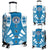 Northern Mariana Islands Luggage Cover - Polynesian Tattoo Flag Blue - Polynesian Pride