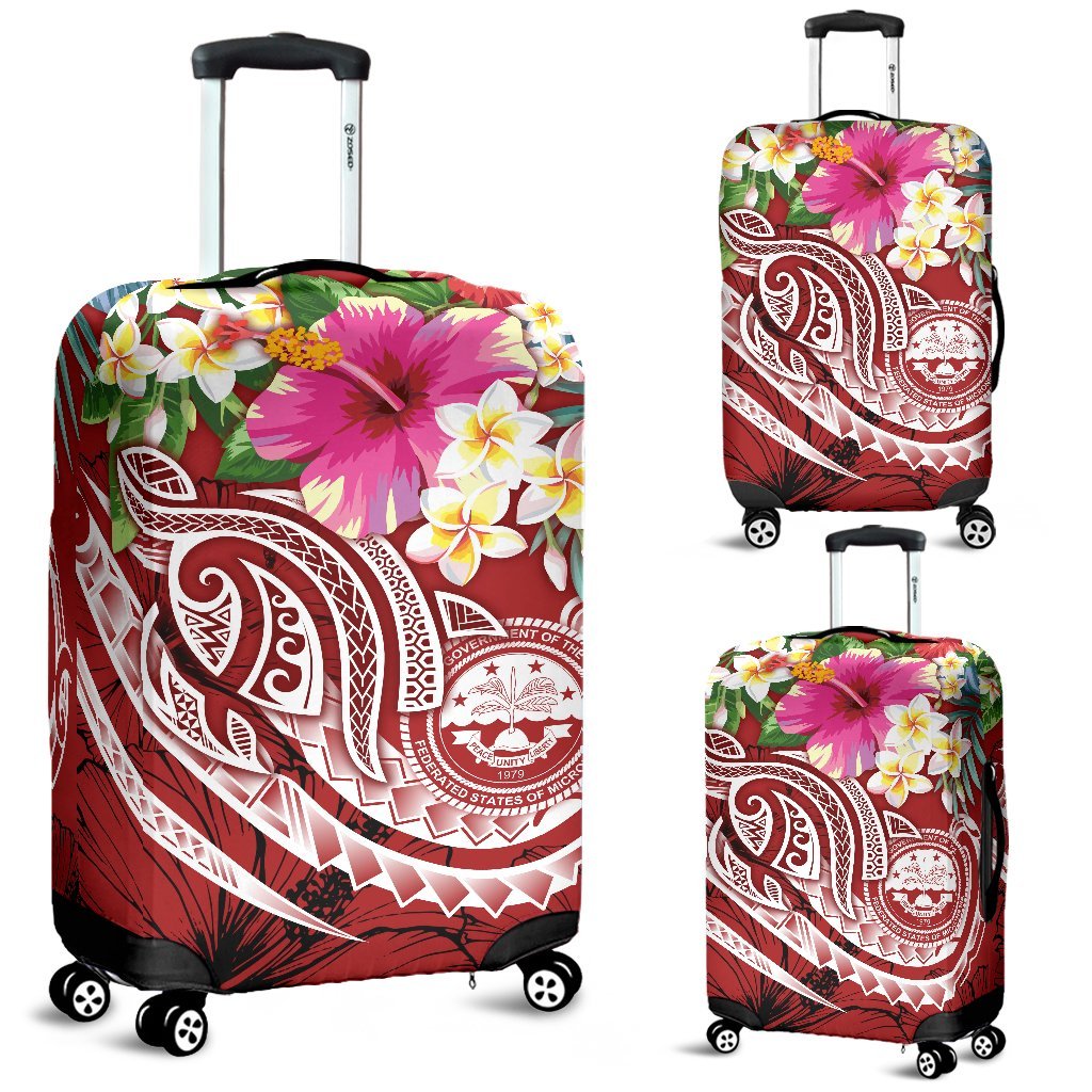 FSM Polynesian Luggage Covers - Summer Plumeria (Red) - Polynesian Pride