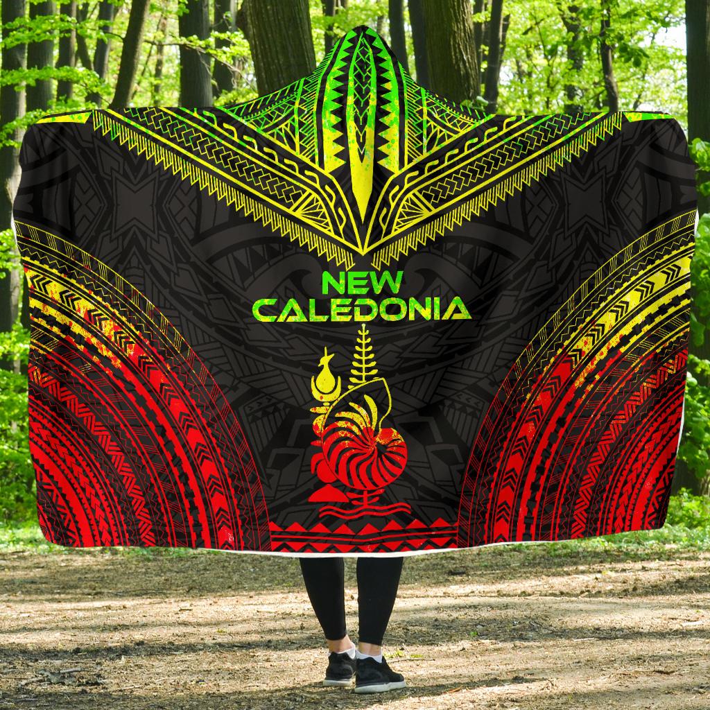 New Caledonia Polynesian Chief Hooded Blanket - Reggae Version Hooded Blanket Reggae - Polynesian Pride