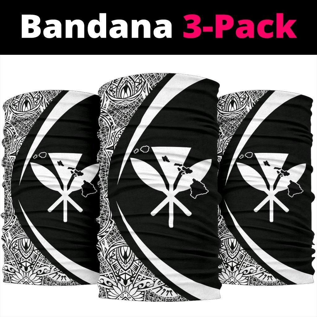 Hawaiian Bandana Kanaka Polynesian Bandana 3-Pack - Circle Style White - Polynesian Pride