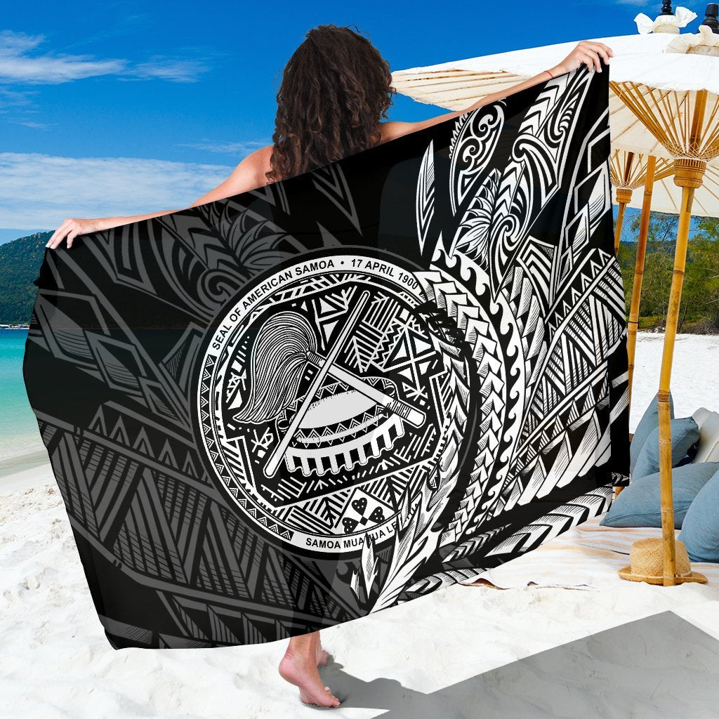 American Samoa Sarong - Wings Style Sarong - American Samoa One Size Black - Polynesian Pride