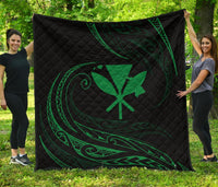 Kanaka Premium Quilt - Green - Frida Style Black - Polynesian Pride