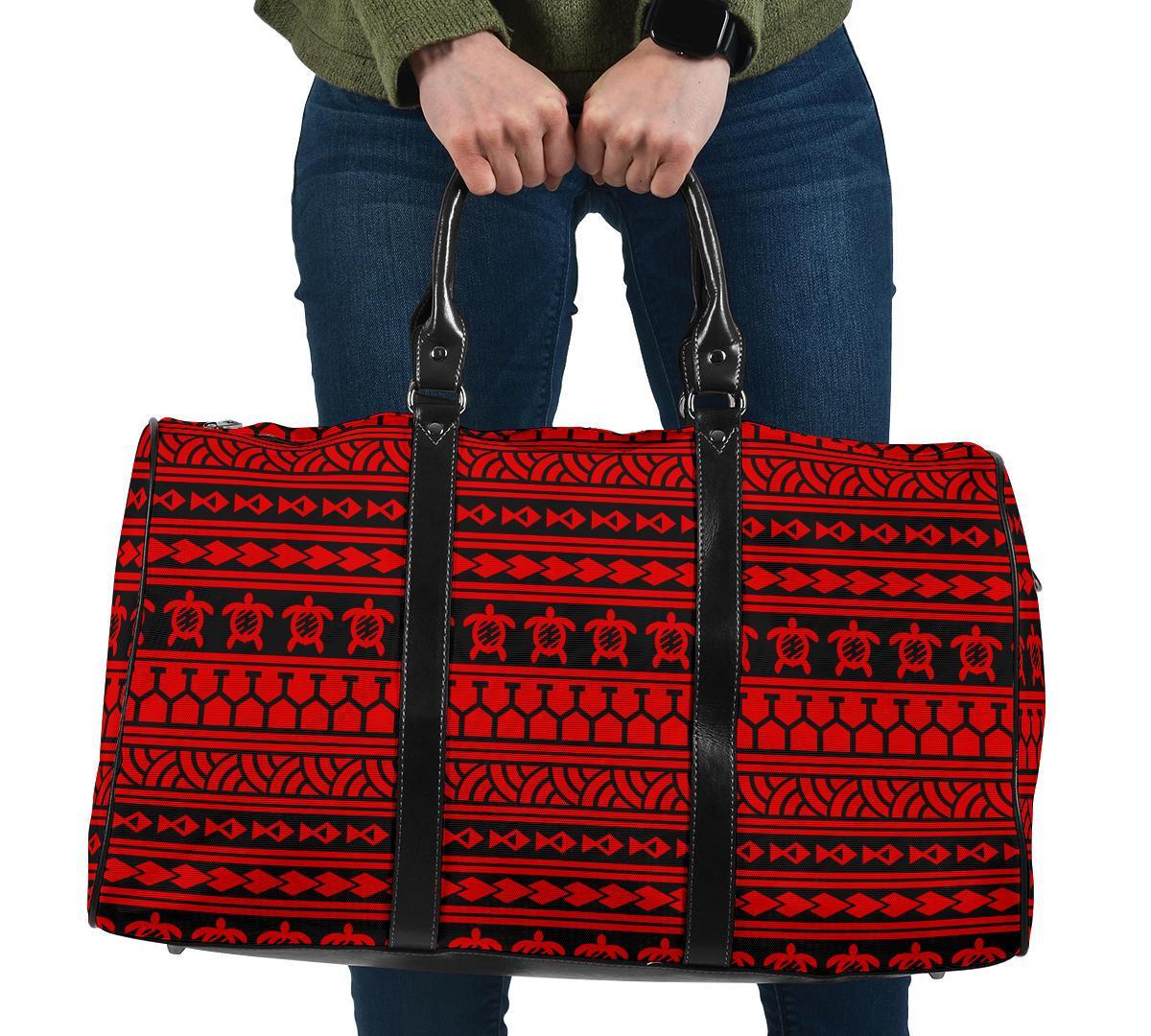 Polynesian Tattoo Tribal Red Hawaii Travel Bag Travel Bag One size Red - Polynesian Pride