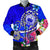 Samoa Men's Bomber Jacket - Turtle Plumeria (Blue) Blue - Polynesian Pride