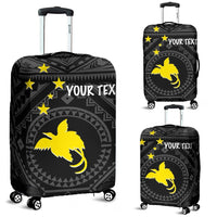 Papua New Guinea Personalised Luggage Covers - Flag With Polynesian Patterns (Black) - Polynesian Pride