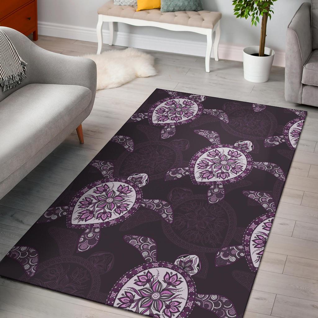 Purple Turtle Area Rug - Polynesian Pride