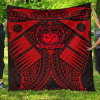 Samoa Polynesian Premium Quilt - Samoa Red Seal with Polynesian Tattoo Red - Polynesian Pride