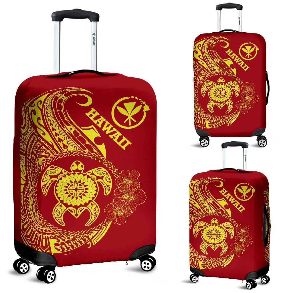 Hawaii Polynesian Luggage Covers - Vintage Polynesian Turtle (Red) - Polynesian Pride